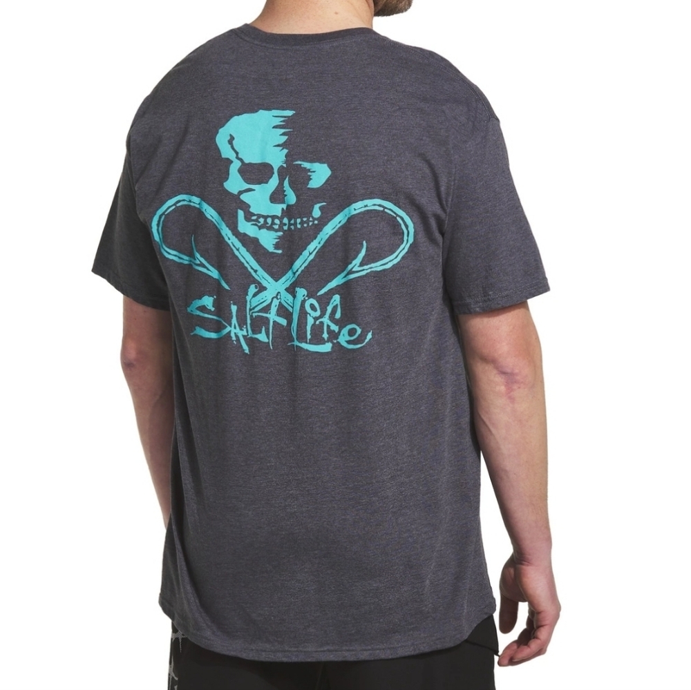 Salt Life Men's Skull And Hooks T-Shirt - Picture 3 of 7